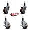 Service Caster 3'' Maroon Poly Wheel Swivel 1-1/8'' Expanding Stem Caster Set 2 Brakes, 4PK SCC-EX20S314-PPUB-MRN-2-TLB-2-118 - alternate 3
